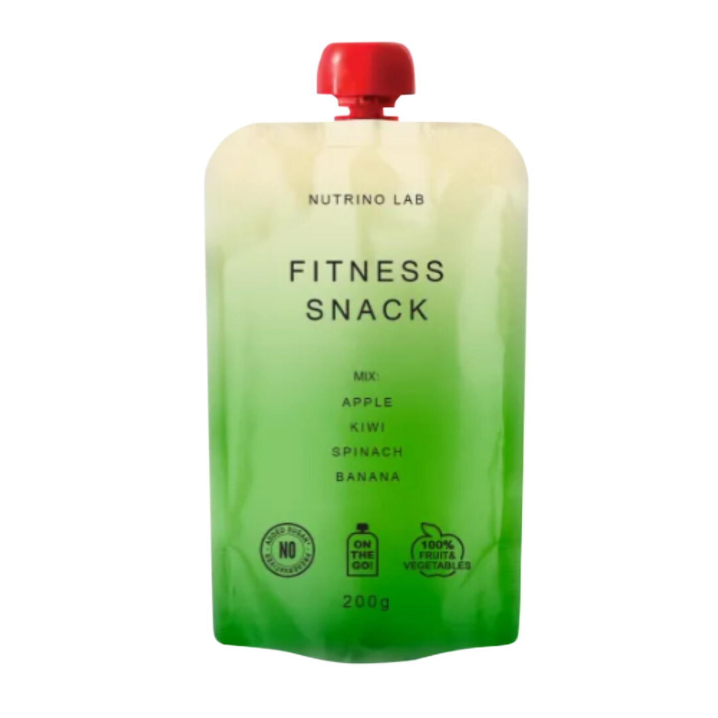 Nutrino Lab Fruit Puree Mix - Fruit Pouches for Adults, Exotic Gourmet Fruit Purees for Adults and Kids (Fitness Snack | Apple, Kiwi, Spinach, Banana | Pack of 6 (200g x 6))